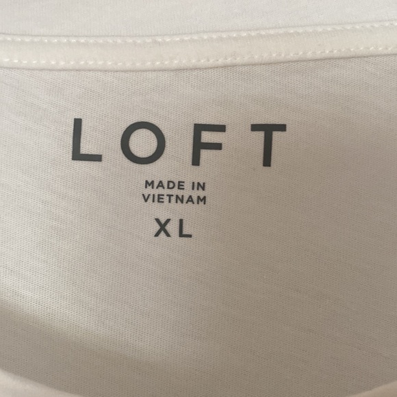 LOFT White Embroidered Sleeve Shirt XL. NWOT - Picture 4 of 5